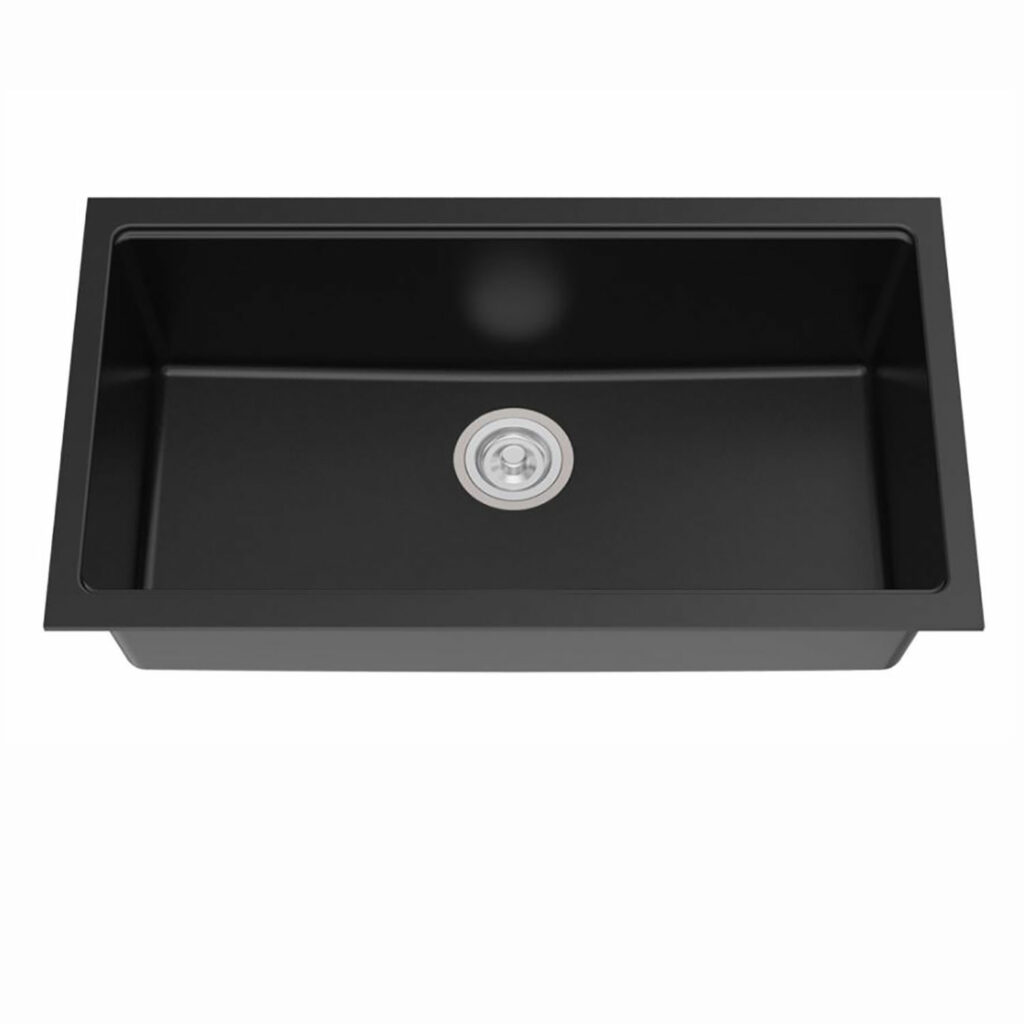 Kraus 31 Inch Undermount Single Bowl Black Onyx Granite Kitchen Sink