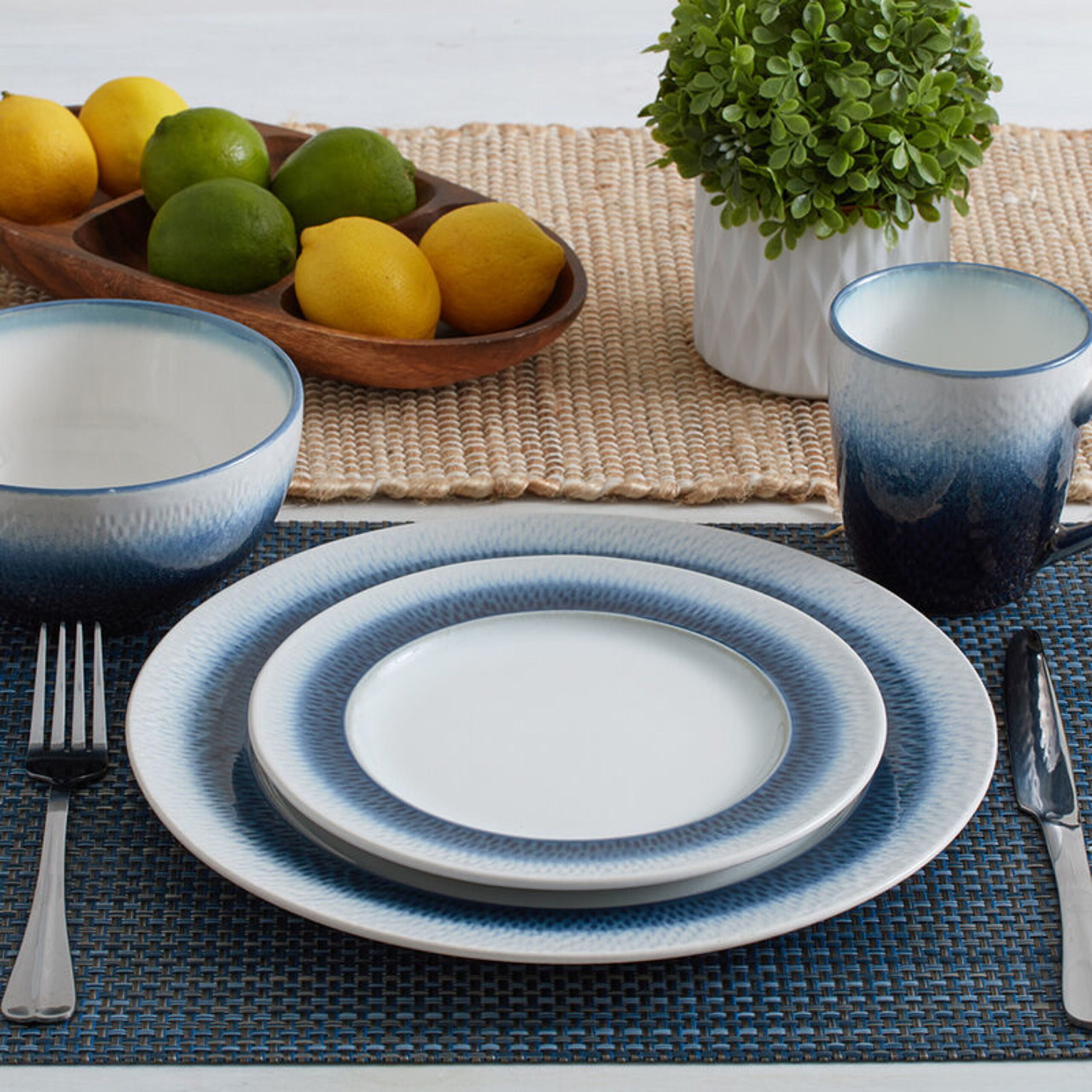 Pfaltzgraff Eclipse Blue Stoneware 16-Piece Dinnerware Set - Image 5