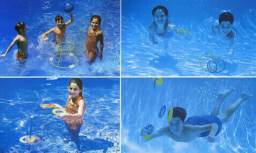 18" Vibrantly Colored 4-In-1 Fun Pack Swimming Pool Game Set - Image 2