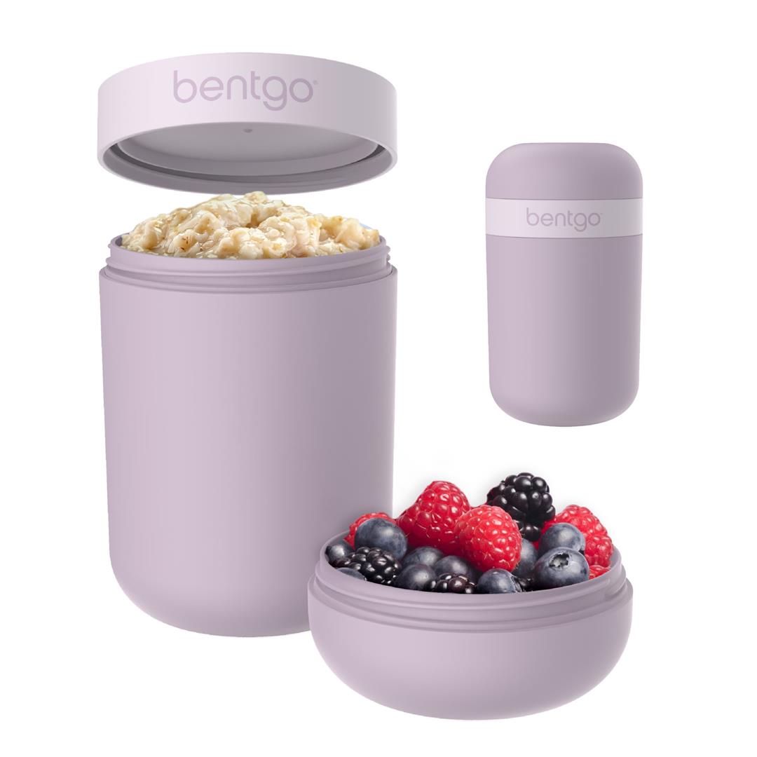 (4 pack) Bentgo Snack Cup - Reusable Snack Container with Leak-Proof Design, Toppings Compartment, and Dual-Sealing Lid, Portable & Lightweight for Work, Travel, Gym - Dishwasher Safe (Orchid) - Image 2
