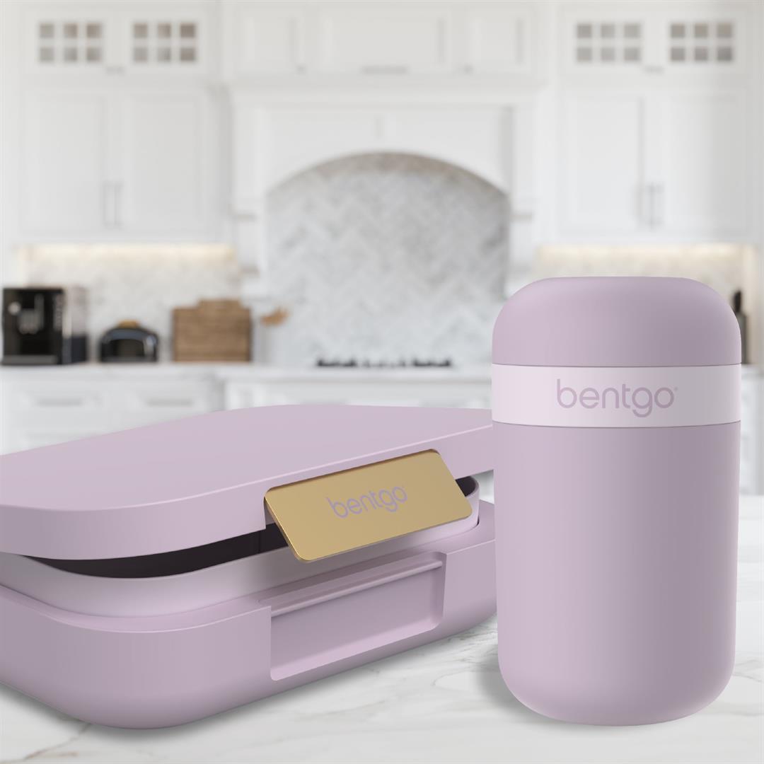 (4 pack) Bentgo Snack Cup - Reusable Snack Container with Leak-Proof Design, Toppings Compartment, and Dual-Sealing Lid, Portable & Lightweight for Work, Travel, Gym - Dishwasher Safe (Orchid)