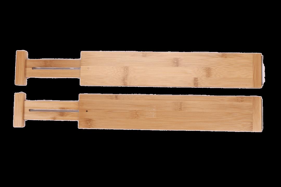 (4 pack) Better Homes & Gardens 2PC Bamboo Kitchen Organizer Expandable Drawer Dividers, 17.5-22.8x0.59x3.1in - Image 2