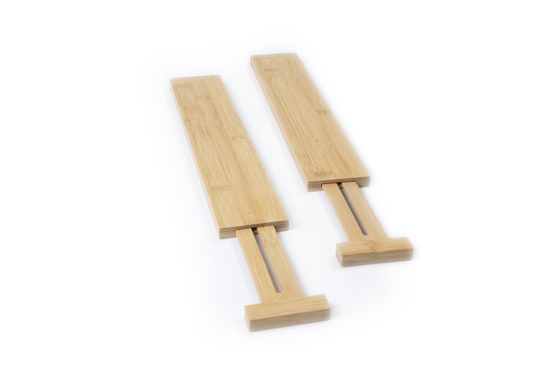 (4 pack) Better Homes & Gardens 2PC Bamboo Kitchen Organizer Expandable Drawer Dividers, 17.5-22.8x0.59x3.1in - Image 4