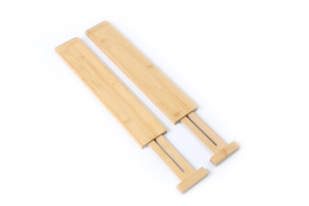 (4 pack) Better Homes & Gardens 2PC Bamboo Kitchen Organizer Expandable Drawer Dividers, 17.5-22.8x0.59x3.1in - Image 5