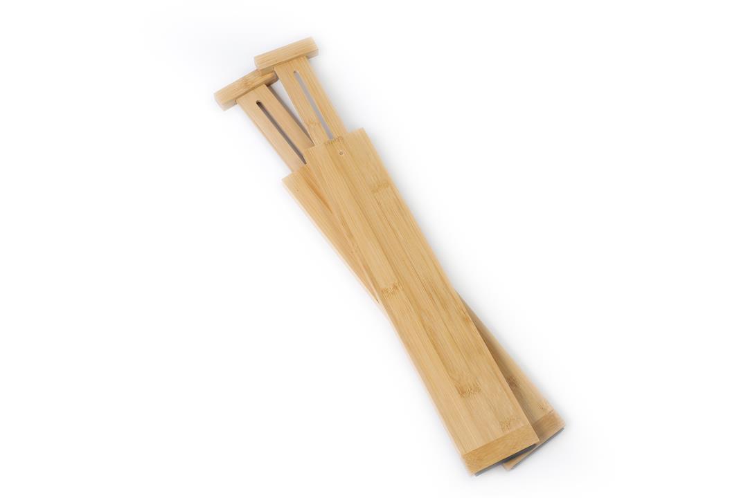 (4 pack) Better Homes & Gardens 2PC Bamboo Kitchen Organizer Expandable Drawer Dividers, 17.5-22.8x0.59x3.1in