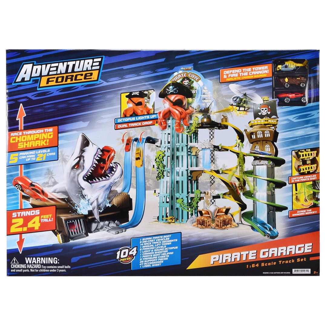 Adventure Force Pirate Garage Multi-Level Trackset with Die-cast Play Vehicles - Image 2
