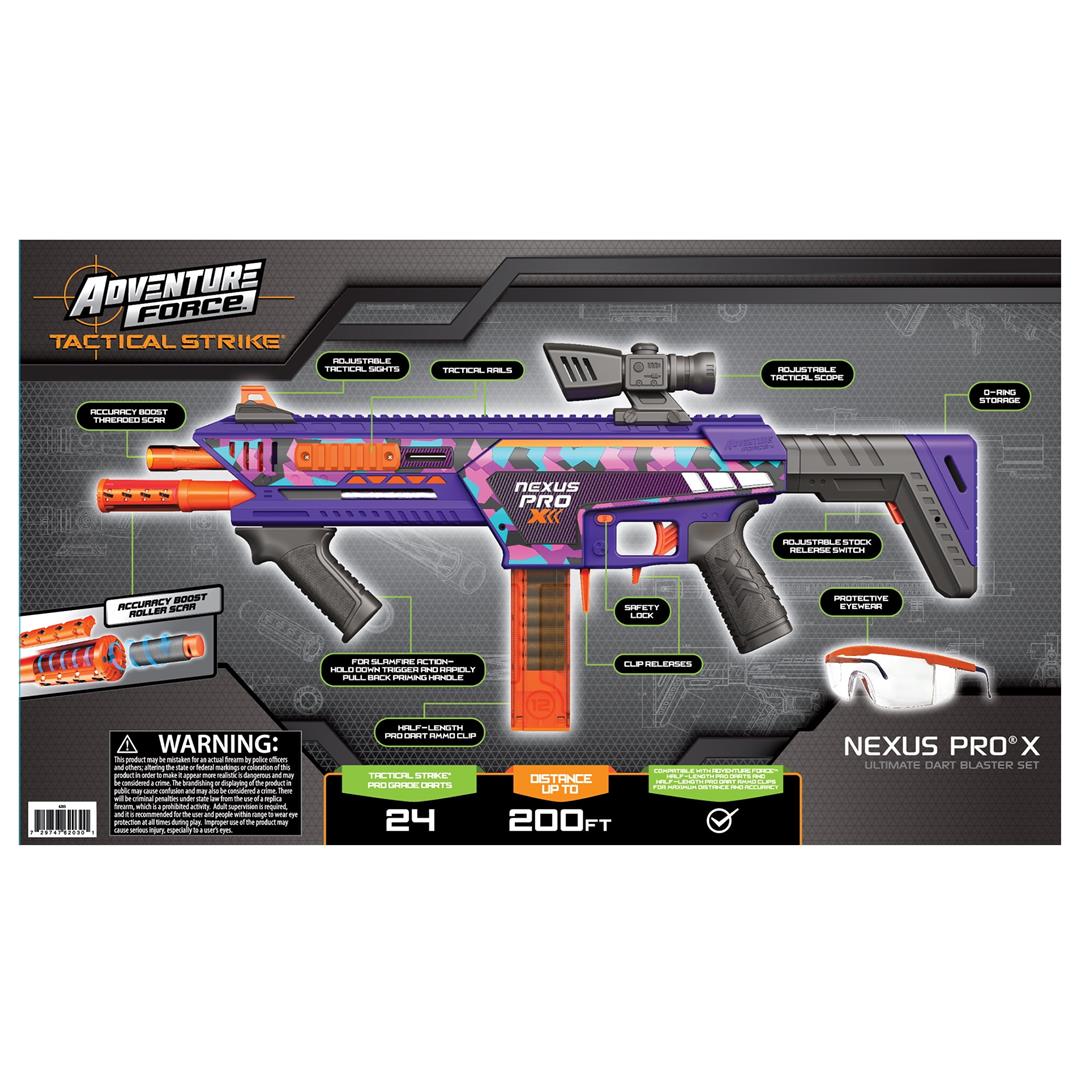 Adventure Force Tactical Strike Nexus Pro X Ultimate Half-Length Pro Foam Dart Blaster, up to 200 ft with Accuracy Booster and Protective Eyewear, 14+ - Image 2