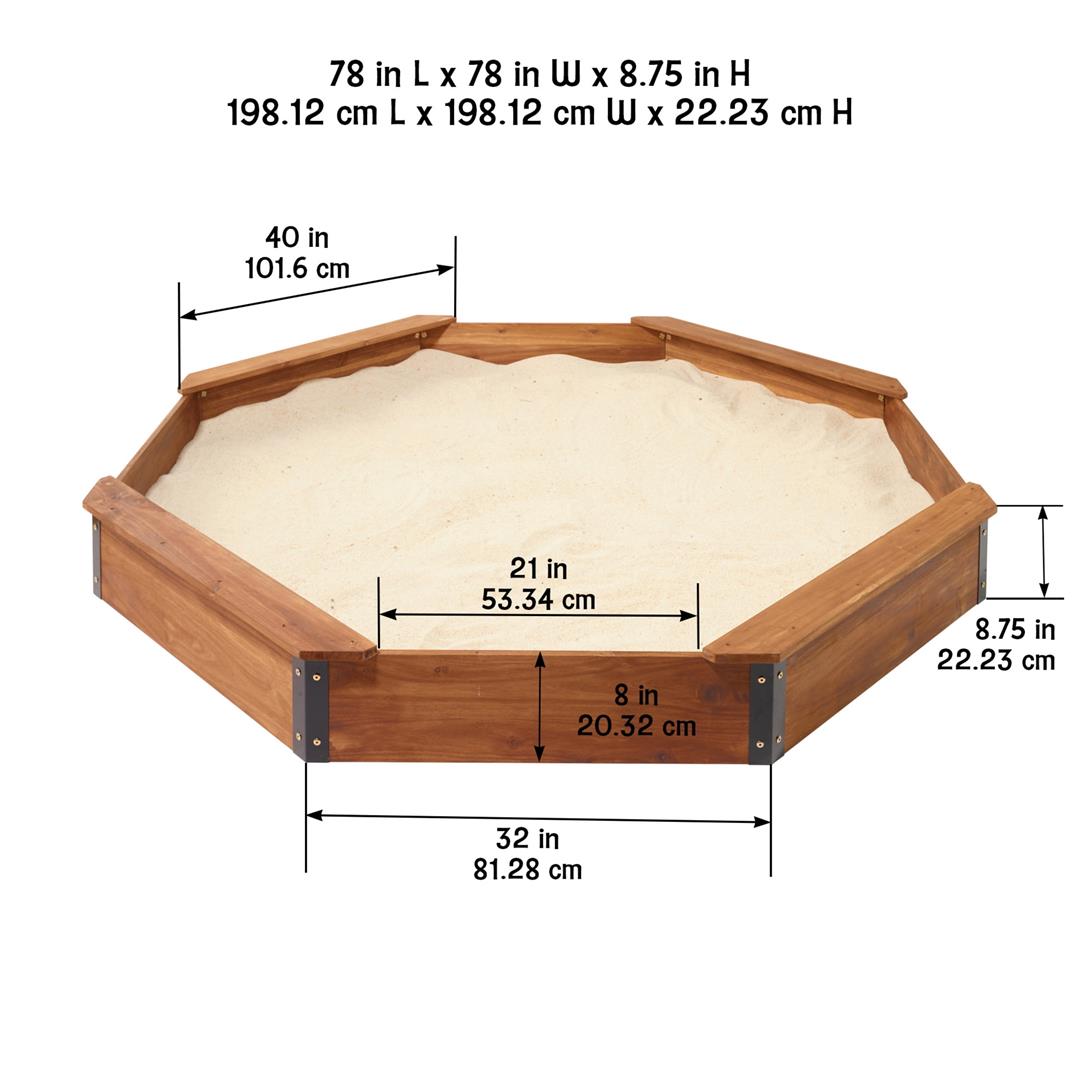 Badger Basket Octagon XL Wooden Sandbox with Liner and Cover - Image 4