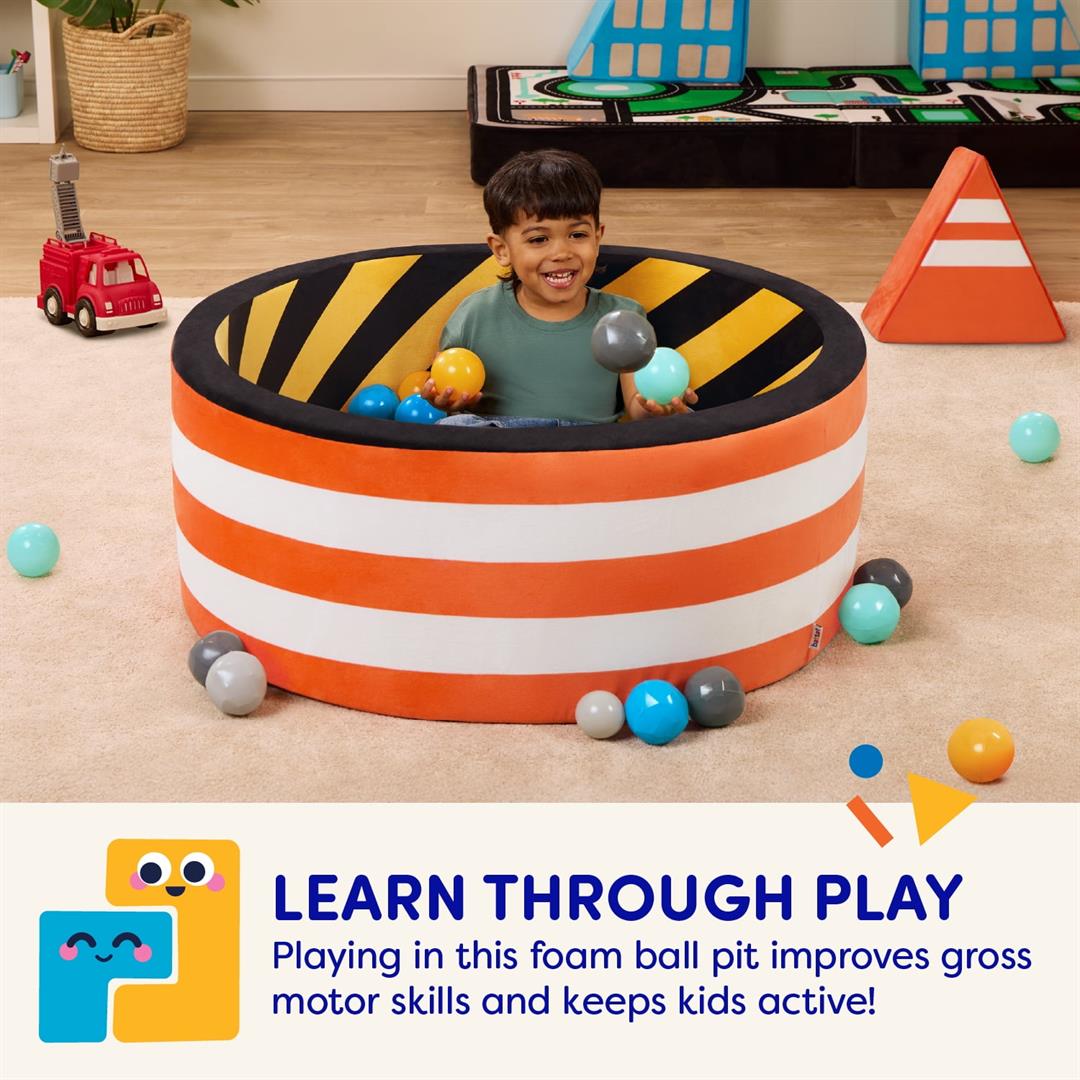 Battat Hop in Ball Pit Build City Foam Ball Pit with 65+ Balls and Washable Cover, Toddler and Indoor Preschool Toys - Image 5