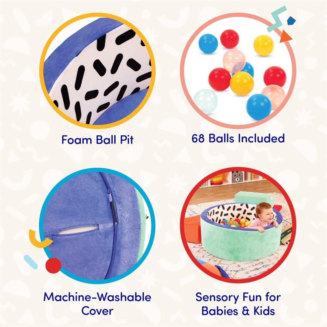Battat Hop in Foam Ball Pit with 65+ Balls and Washable Cover, Toddler and Indoor Preschool Toys - Image 8