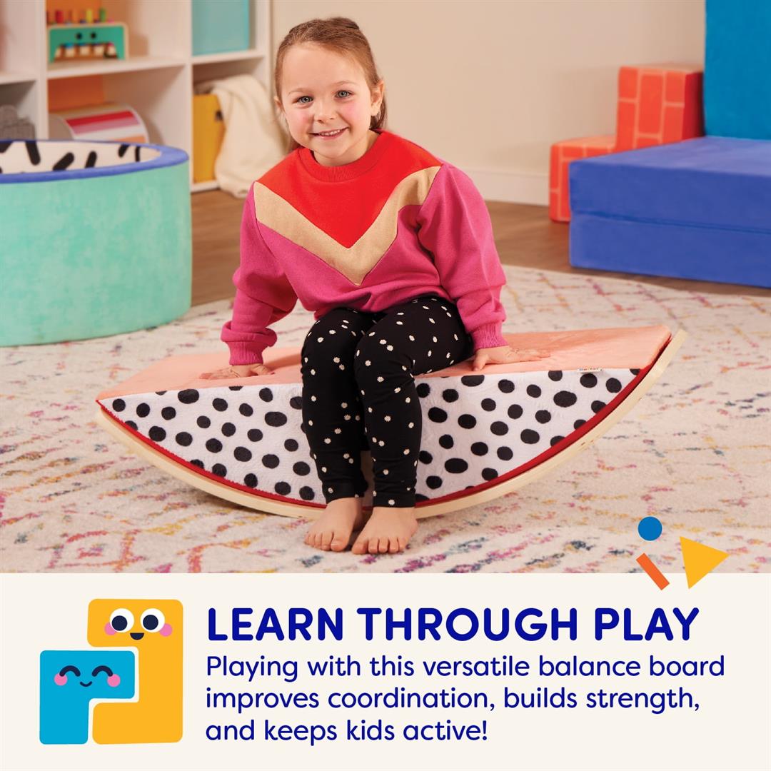 Battat Rock & Balance Wooden Board with Foam Semi-Circle New, Toddler and Preschool Toys - Image 9