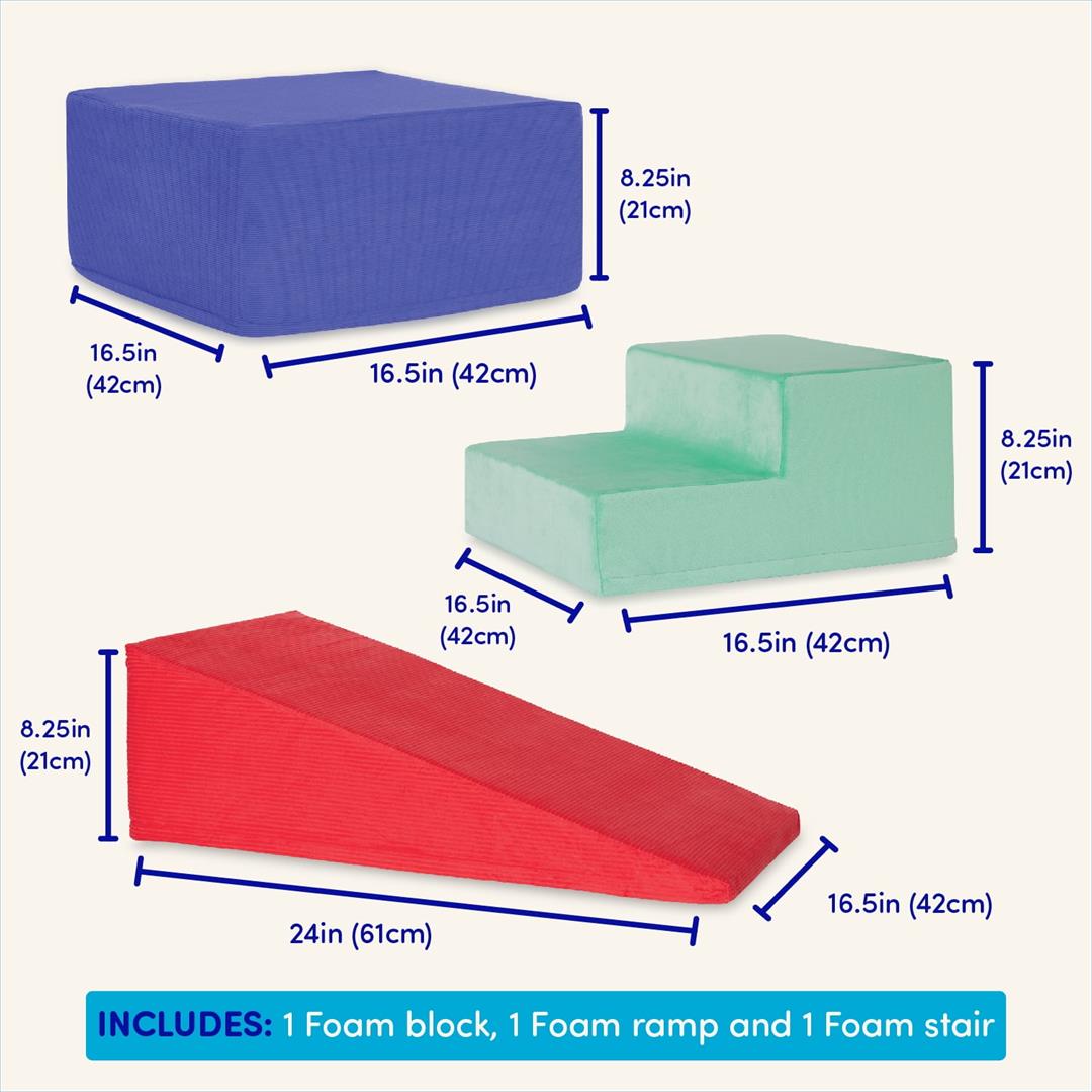 Battat Squishy Stack Climbers 3 Foam Multicolor Play Shapes, Toddler and Preschool Toys - Image 4