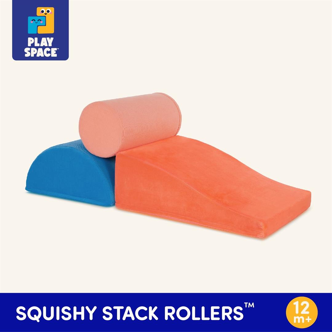 Battat Squishy Stack Rollers 3 Foam Multicolor Indoor Play Shapes, Toddler and Preschool Toys - Image 4