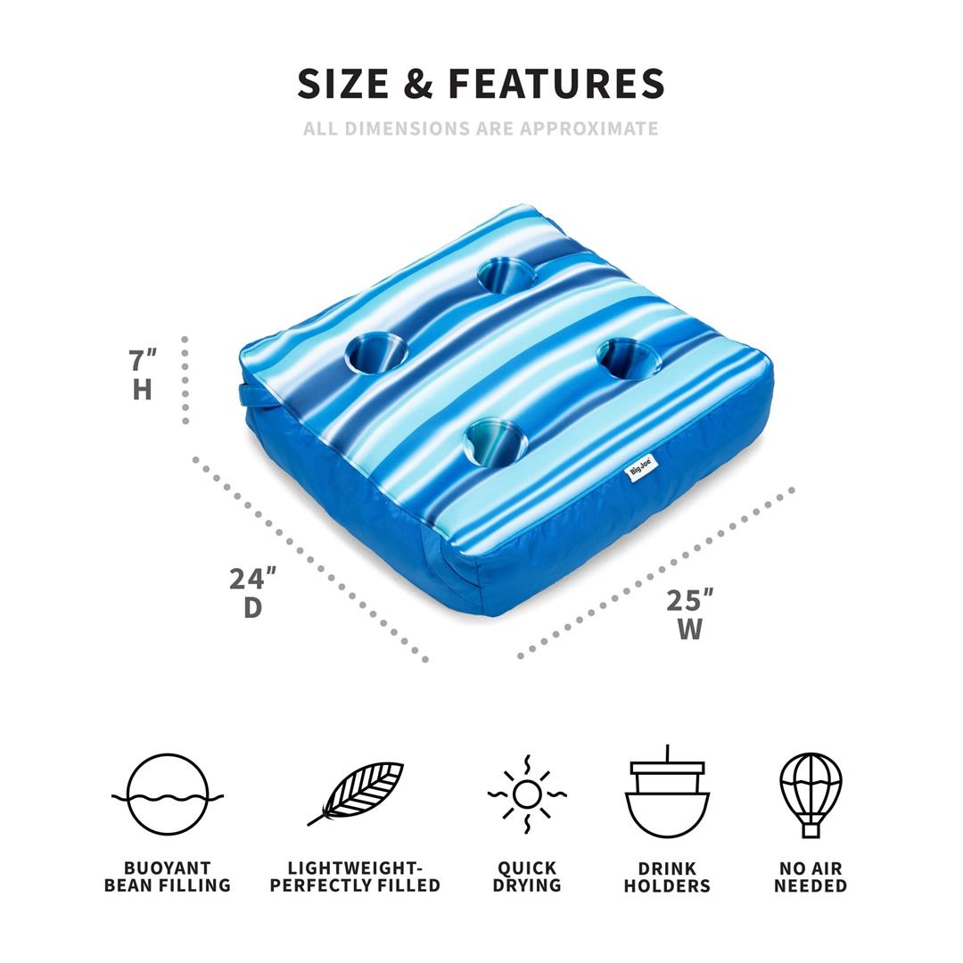 Big Joe Captain's Caddie No Inflation Needed Pool Float Drink Holder, Blurred Blue Double Sided Mesh, Quick Draining Fabric, 2 feet - Image 3