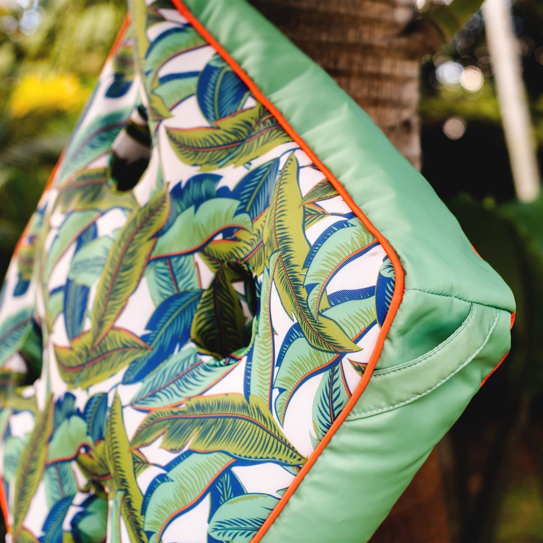 Big Joe Captain's Caddie No Inflation Needed Pool Float Drink Holder, Tropical Palm Green Double Sided Mesh, Quick Draining Fabric, 2 feet - Image 2