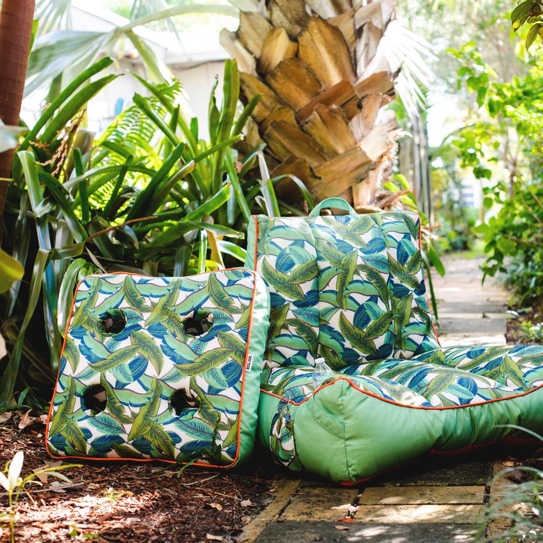 Big Joe Captain's Caddie No Inflation Needed Pool Float Drink Holder, Tropical Palm Green Double Sided Mesh, Quick Draining Fabric, 2 feet - Image 6