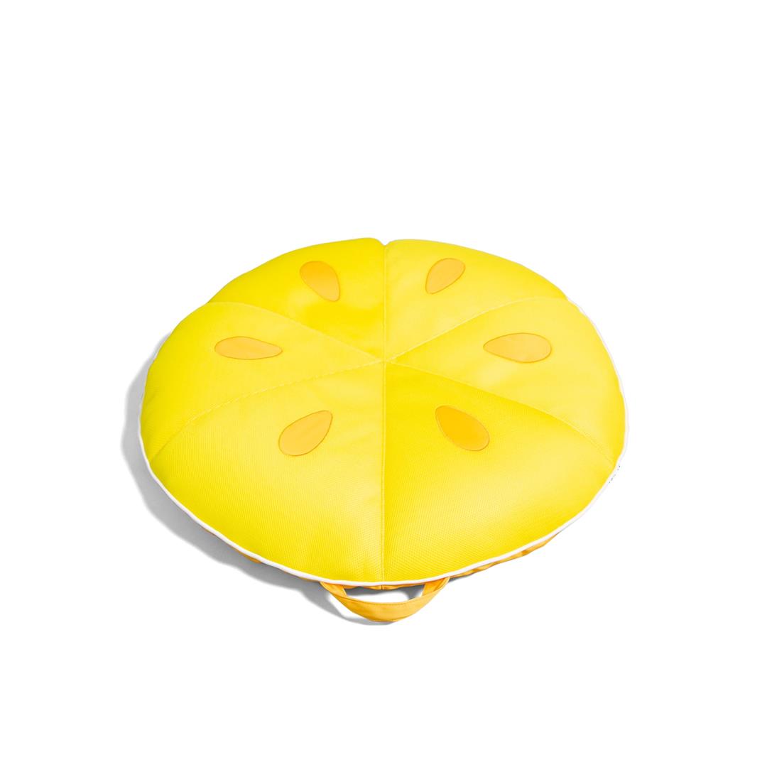 Big Joe Fruit Slice Small No Inflation Needed Pool Float, Lemon Mesh, Quick Draining Fabric, 4 feet Big