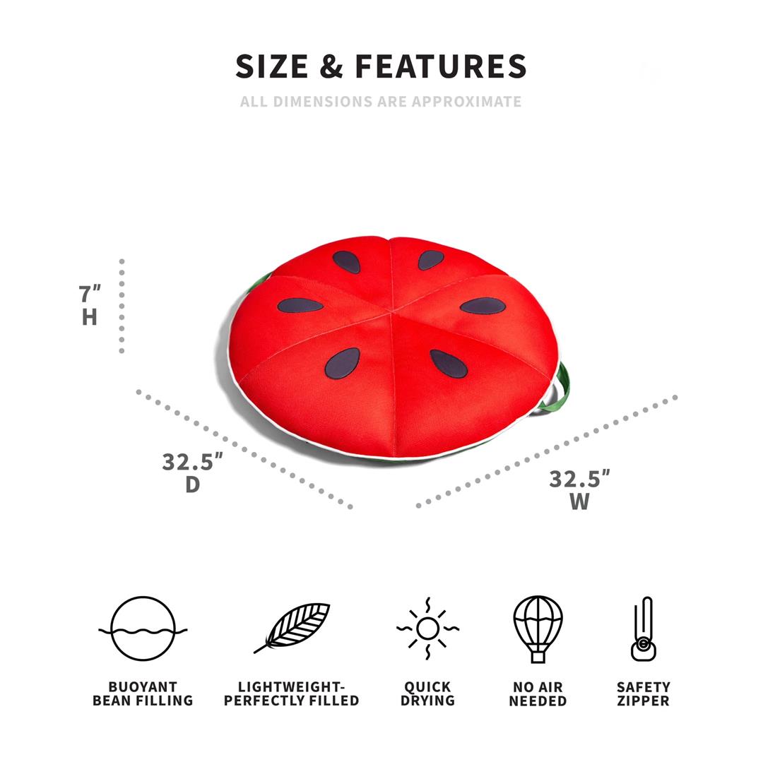 Big Joe Fruit Slice Small No Inflation Needed Pool Float, Watermelon Mesh, Quick Draining Fabric, 4 feet Big - Image 2