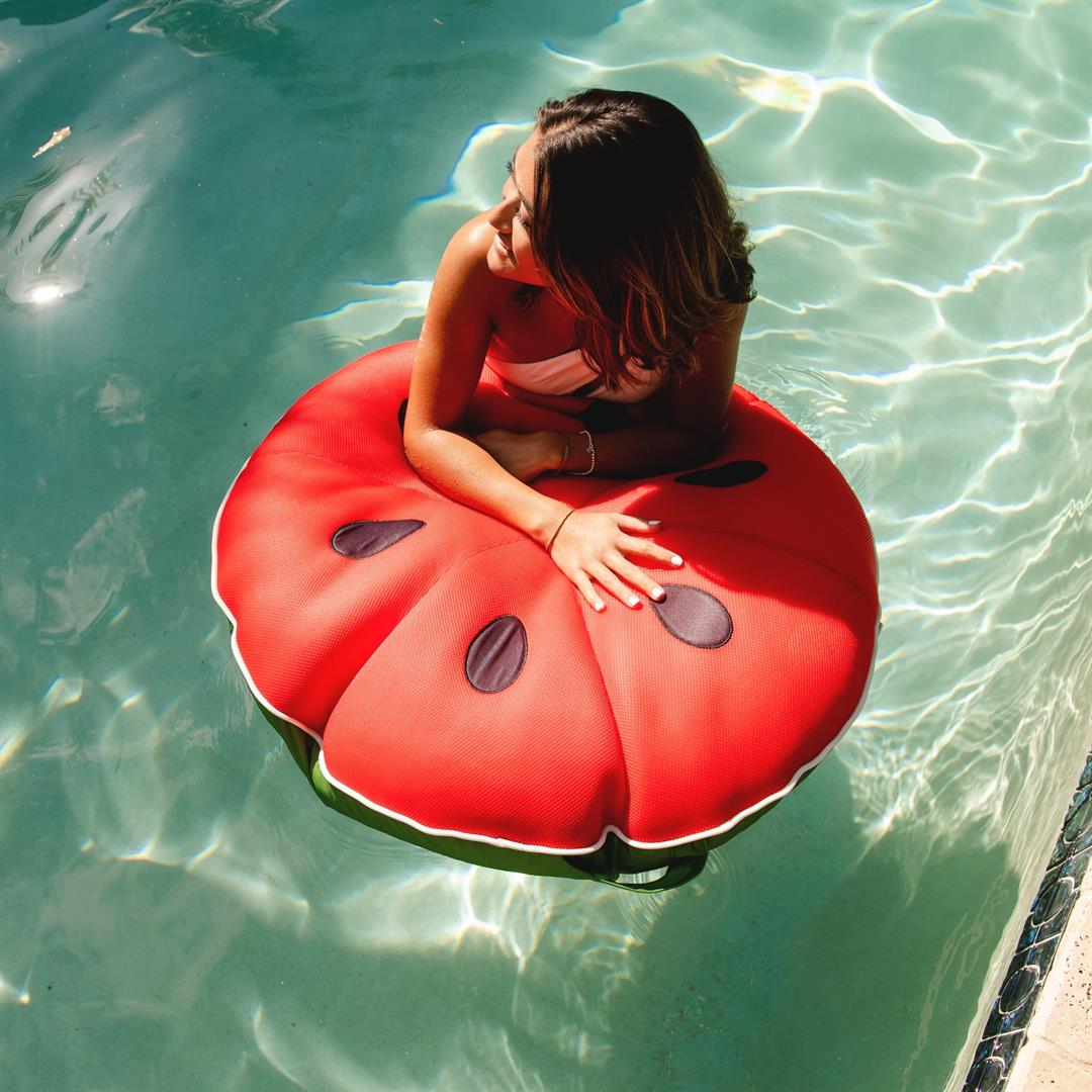 Big Joe Fruit Slice Small No Inflation Needed Pool Float, Watermelon Mesh, Quick Draining Fabric, 4 feet Big - Image 4
