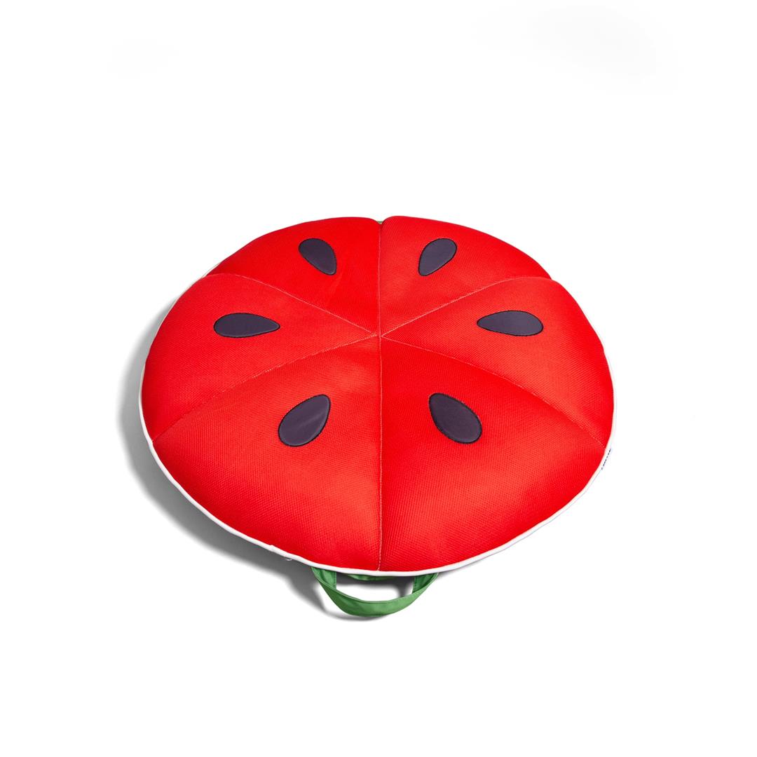 Big Joe Fruit Slice Small No Inflation Needed Pool Float, Watermelon Mesh, Quick Draining Fabric, 4 feet Big