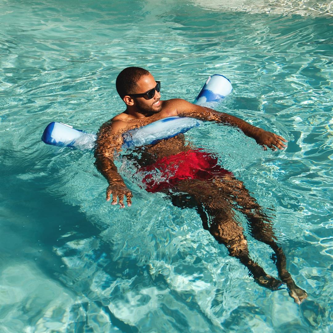 Big Joe Noodle 2 Pack No Inflation Needed Pool Floats, Paintbrush Blue Double Sided Mesh, Quick Draining Fabric, Jumbo 4 feet - Image 2