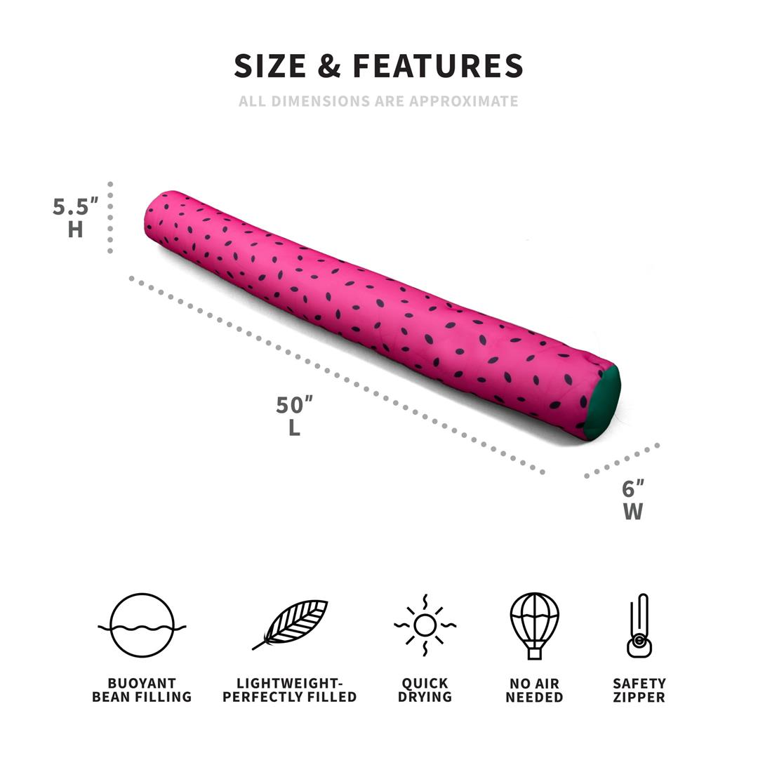 Big Joe Noodle 2 Pack No Inflation Needed Pool Floats, Summer Melon Double Sided Mesh, Quick Draining Fabric, Jumbo 4 feet - Image 5