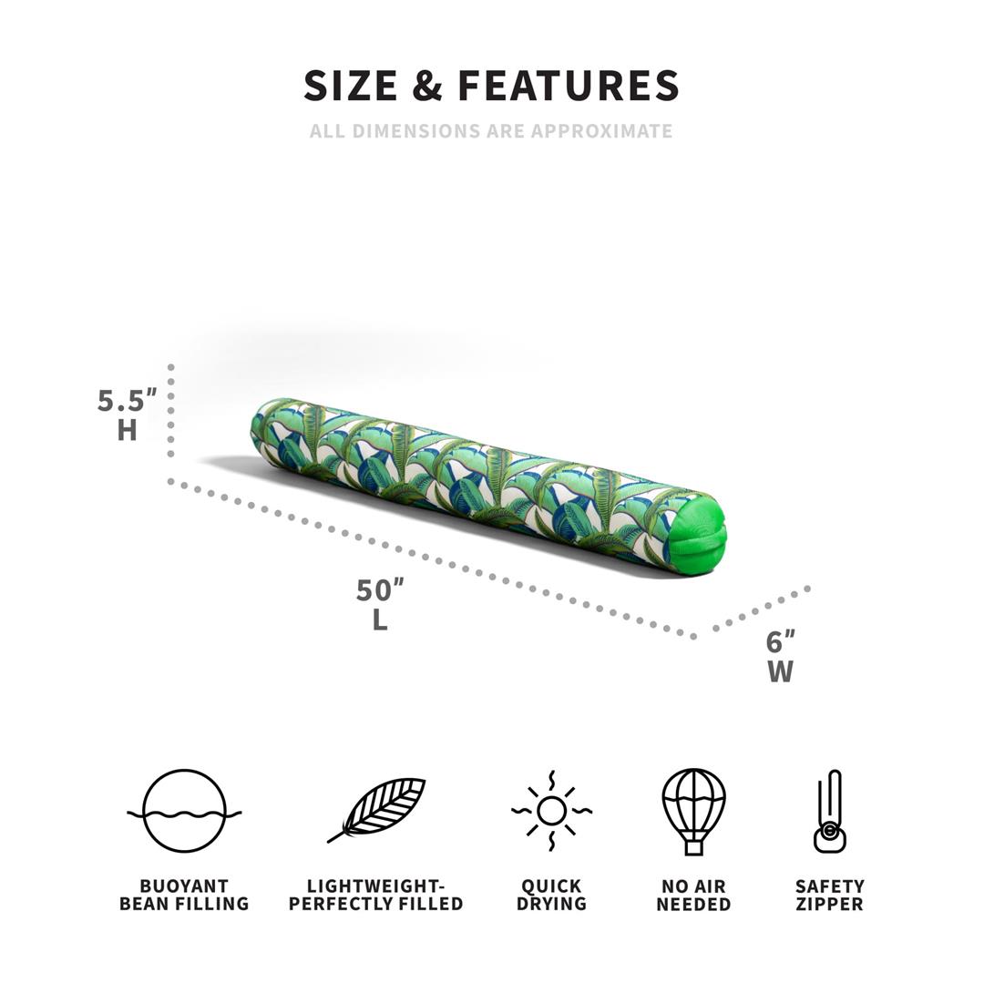 Big Joe Noodle 2 Pack No Inflation Needed Pool Floats, Tropical Palm Green Double Sided Mesh, Quick Draining Fabric, Jumbo 4 feet - Image 2