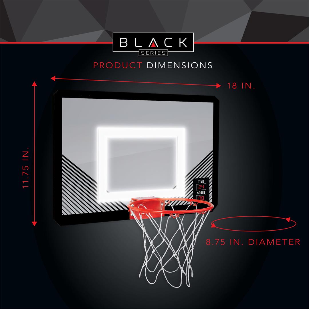 Black Series LED Light-Up Basketball 18 Inch Hoop Sports Game with Mini Ball for Indoor/Outdoor Play During the Day or Night -Slam Dunk Approved - Image 5