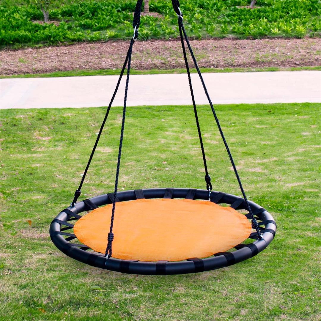 Clevr 40" Tree Net Web Saucer Round Swing, Adjustable 71" Height Rope, 600 lbs - Image 2