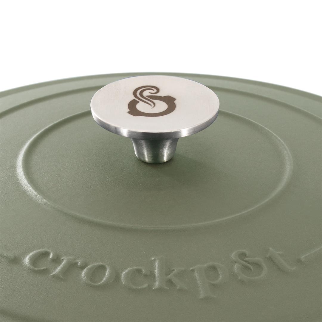 Crockpot Artisan 7 Quart Enameled Cast Iron Dutch Oven in Matte Green - Image 2