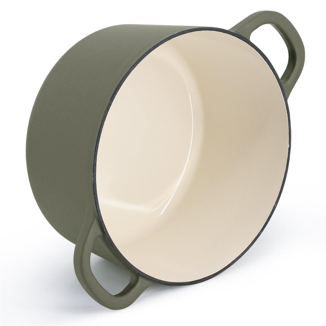 Crockpot Artisan 7 Quart Enameled Cast Iron Dutch Oven in Matte Green - Image 4