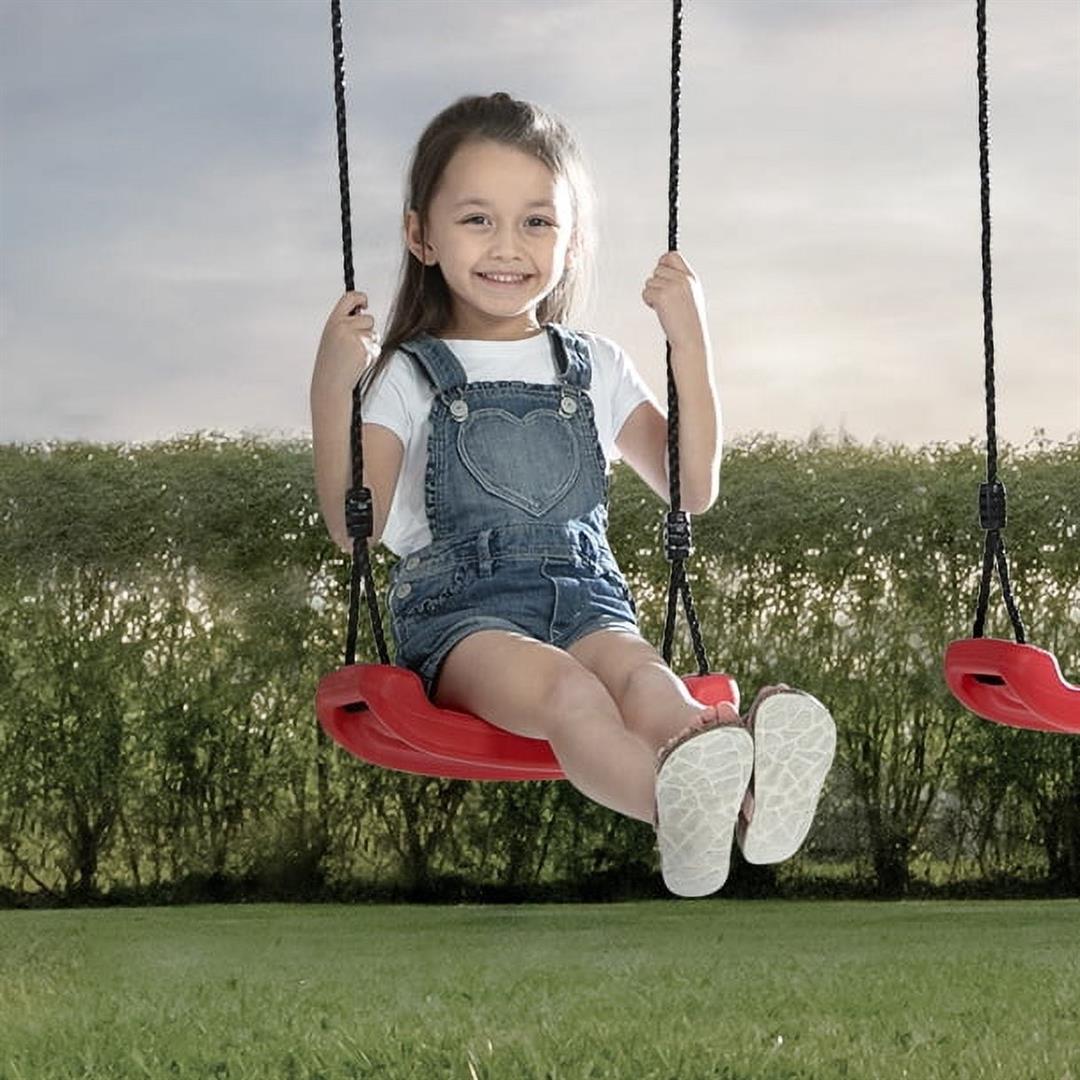 Delta Children FunZone Outdoor Metal 2-Piece Swing Set - Includes 1 Swing and 1 Disc/Saucer Swing, Blue/Red - Image 12