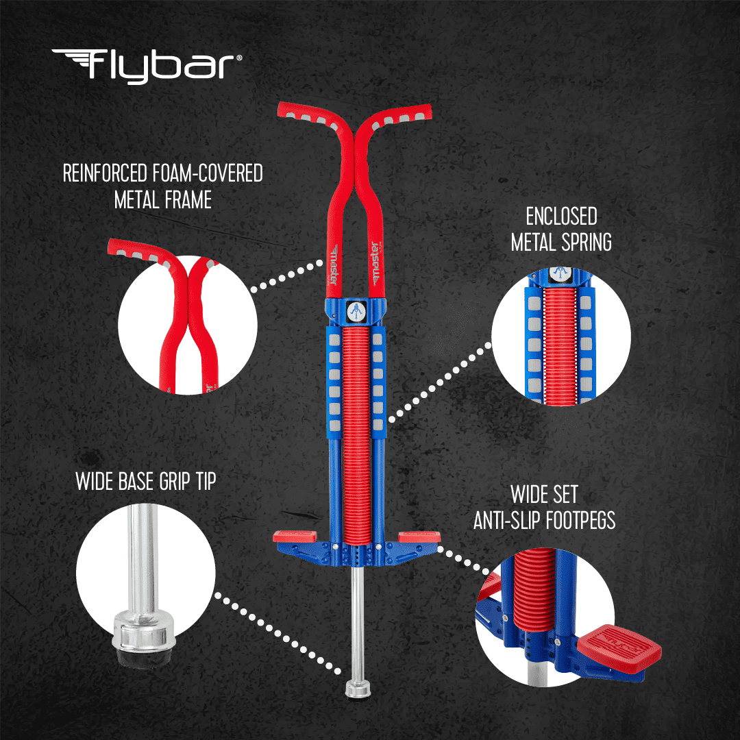 Flybar Master Pogo Stick for Kids, Outdoor Toys for Boys, Jumper Toys, Outside Toys for Kids, Ages 9+, 80 to 160 lbs, Red/White/Blue - Image 3