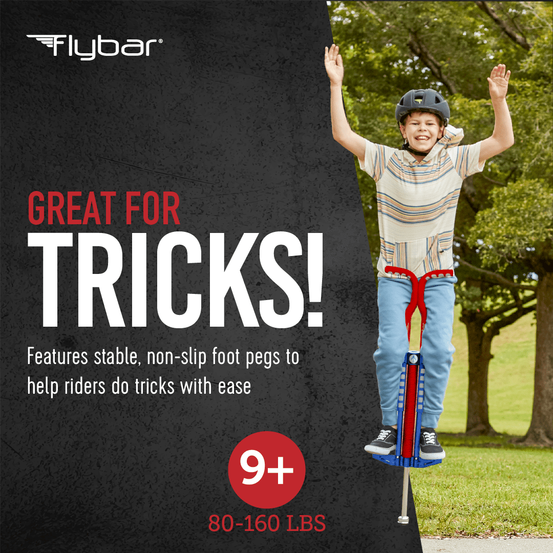 Flybar Master Pogo Stick for Kids, Outdoor Toys for Boys, Jumper Toys, Outside Toys for Kids, Ages 9+, 80 to 160 lbs, Red/White/Blue - Image 4