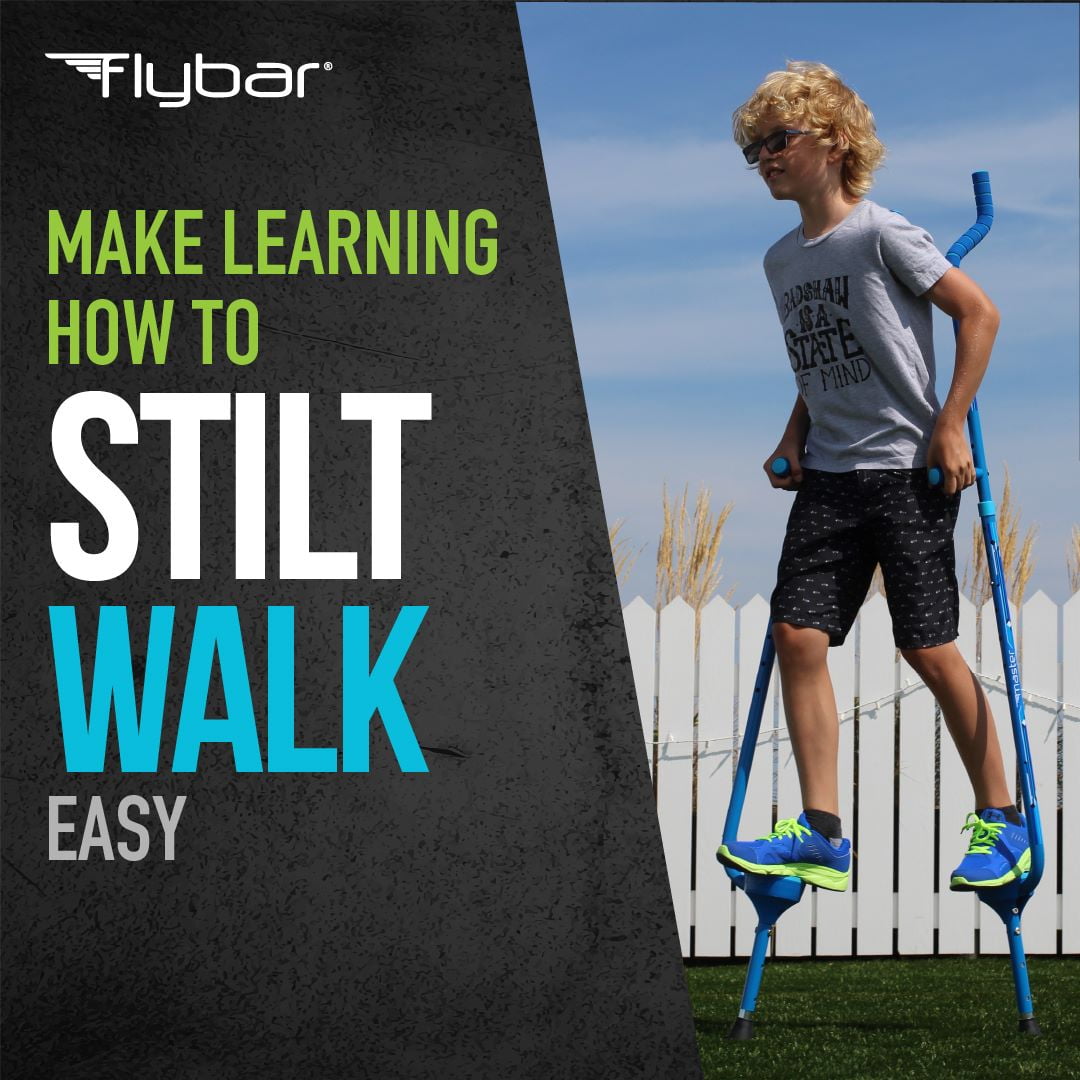 Flybar Master Walking Stilts For Kids Ages 9 & up, Adjustable, up to 200 lbs- Blue - Image 2