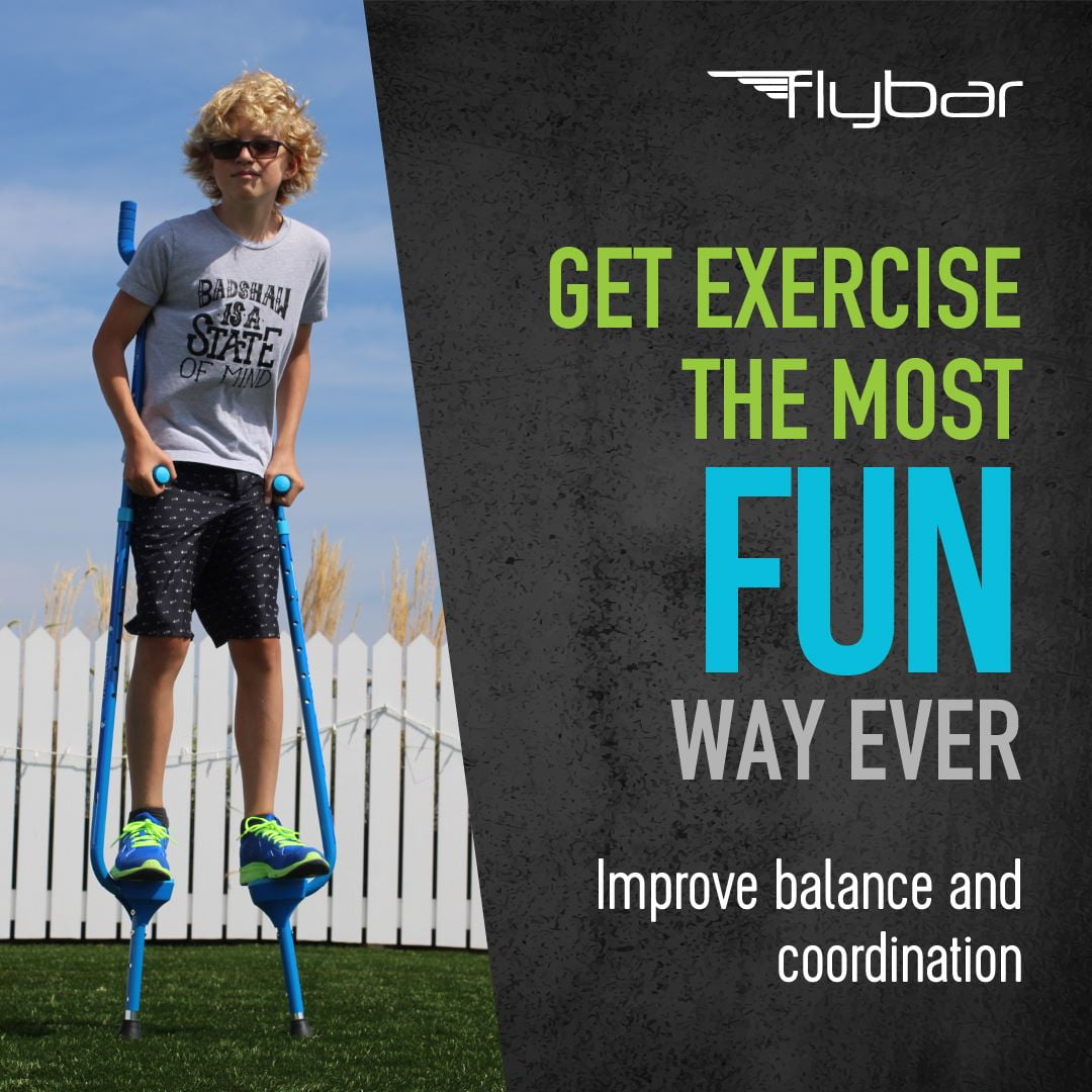 Flybar Master Walking Stilts For Kids Ages 9 & up, Adjustable, up to 200 lbs- Blue - Image 3