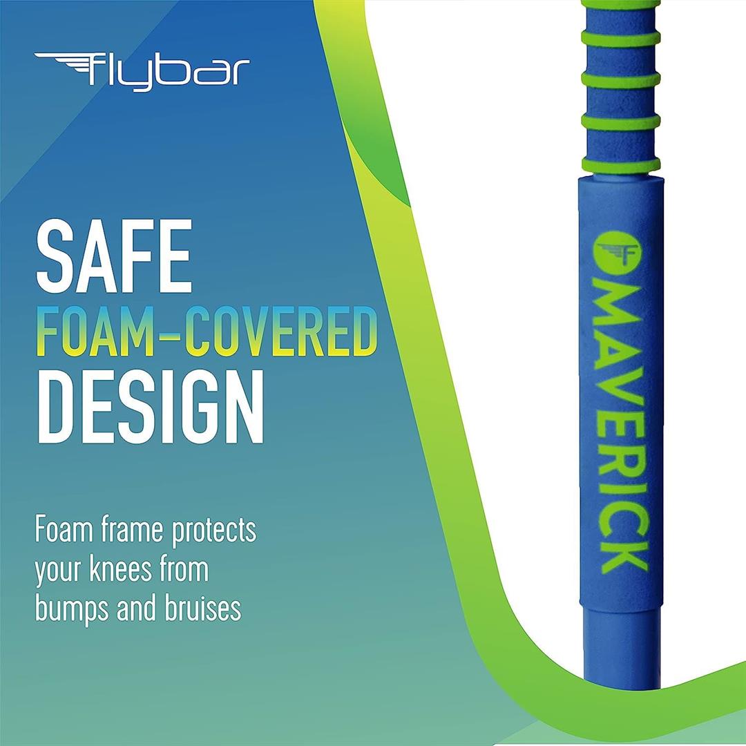 Flybar Maverick 2.0 Foam Pogo Stick for Kids Ages 5+, 40 to 80 lbs, Outdoor Kids Toys, Green/Blue - Image 4