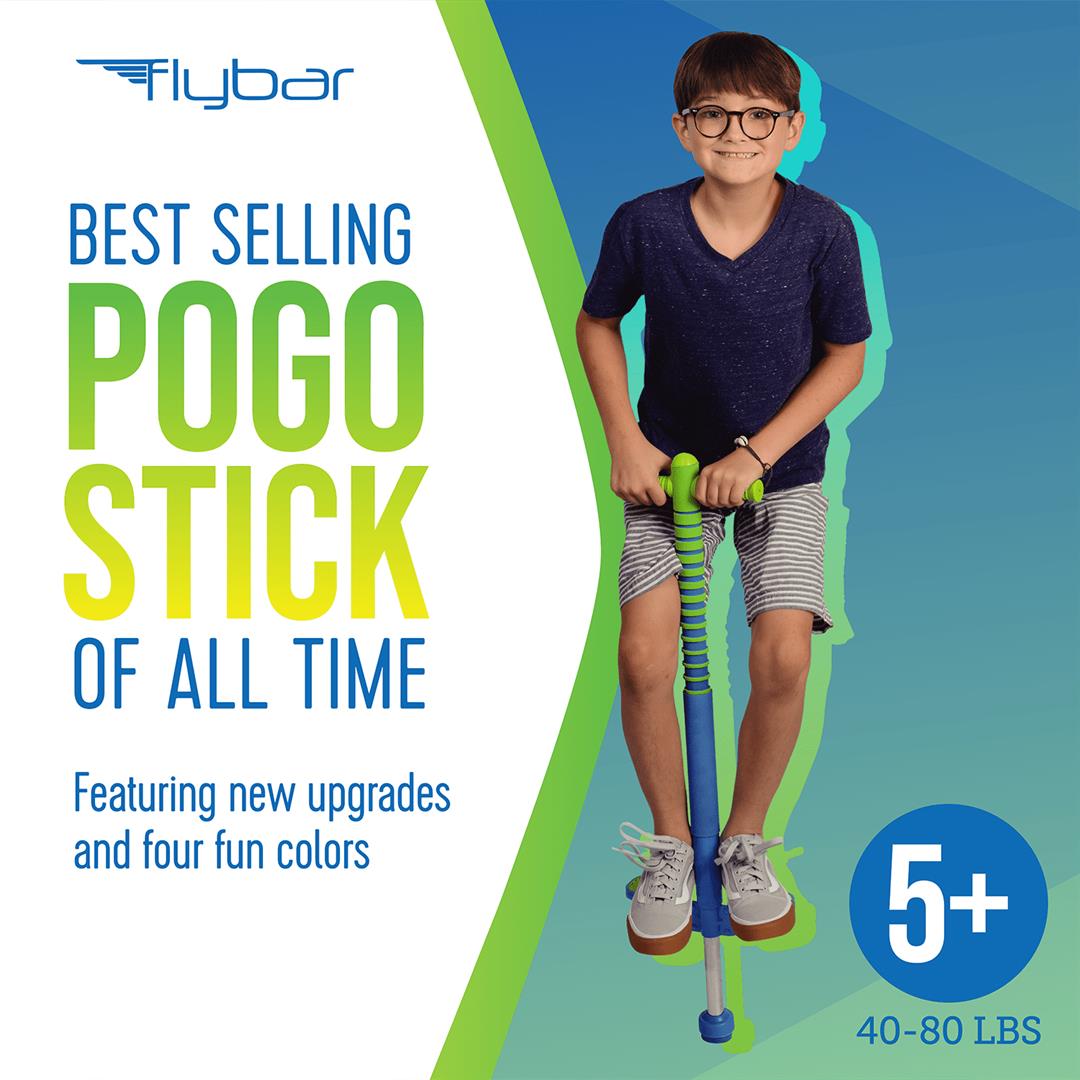 Flybar Maverick 2.0 Foam Pogo Stick for Kids Ages 5+, 40 to 80 lbs, Outdoor Kids Toys, Green/Blue - Image 5