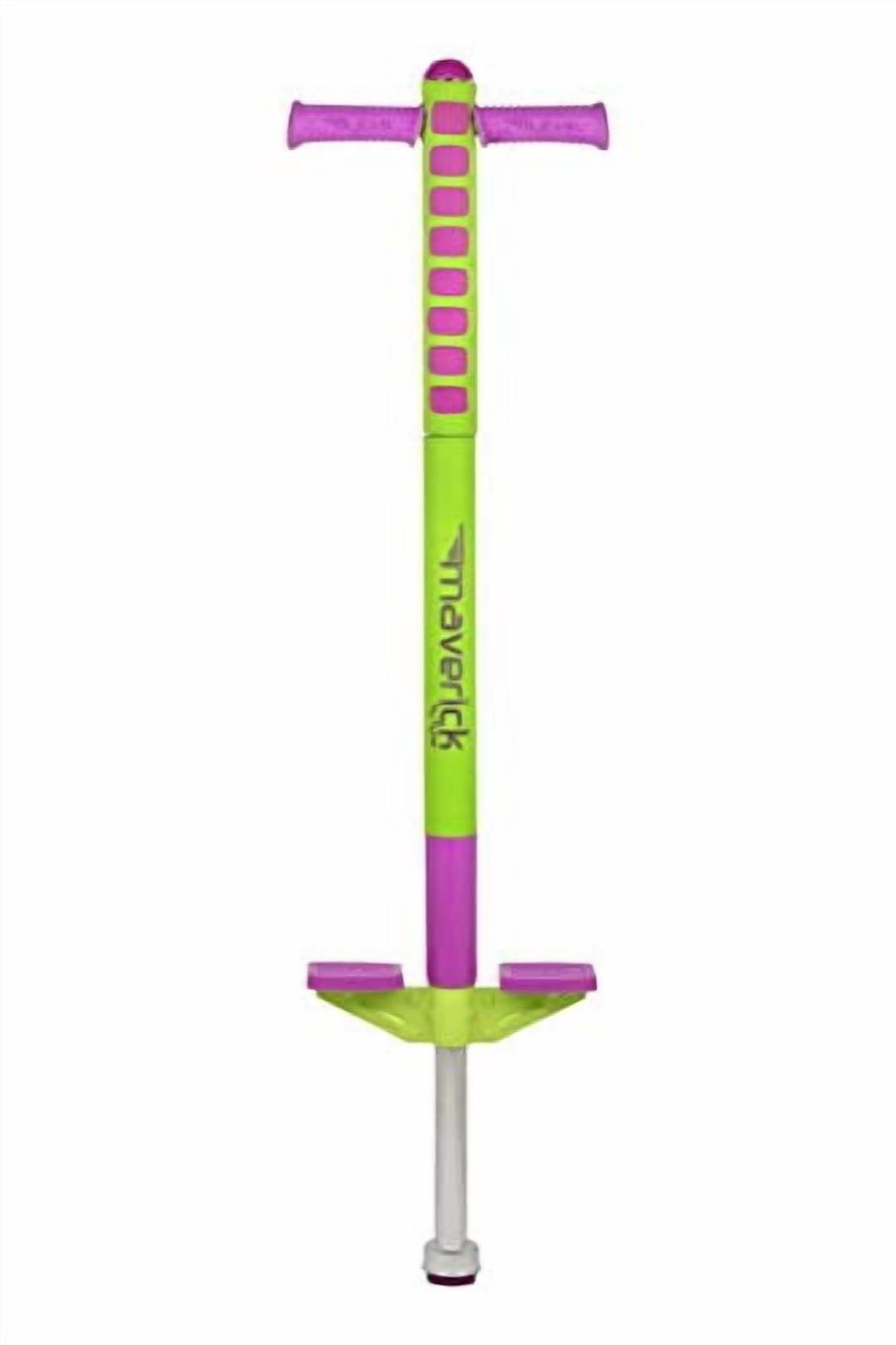 Flybar Maverick Pogo Stick for Kids Ages 5+, 40 to 80 lbs, Outdoor Toys, Outside Toys for Kids, Lime/Purple - Image 2