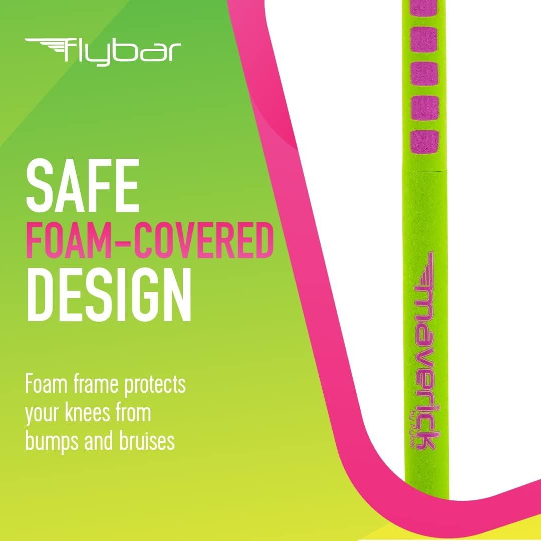 Flybar Maverick Pogo Stick for Kids Ages 5+, 40 to 80 lbs, Outdoor Toys, Outside Toys for Kids, Lime/Purple - Image 4