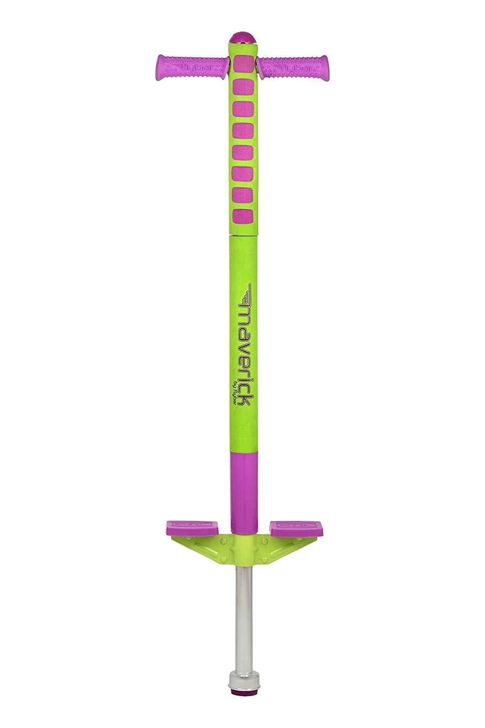 Flybar Maverick Pogo Stick for Kids Ages 5+, 40 to 80 lbs, Outdoor Toys, Outside Toys for Kids, Lime/Purple