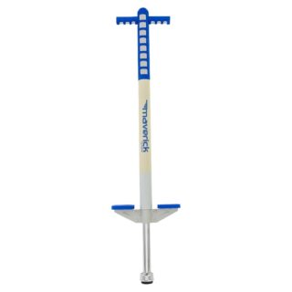Flybar Maverick Pogo Stick for Kids Ages 5+, Perfect for Beginners, Easy Grip Handles, Outside Toys, Blue/White