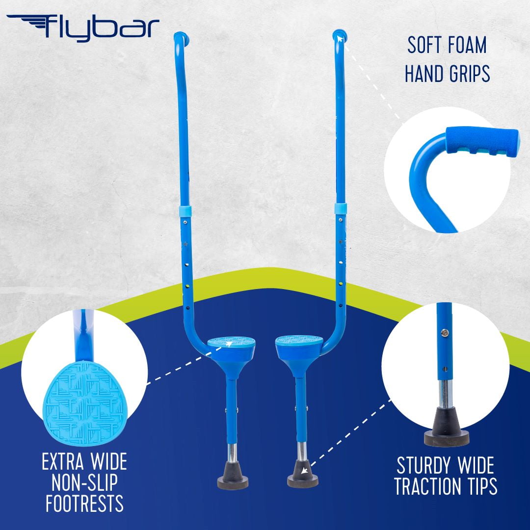 Flybar Maverick Walking Stilts For Kids (Small) ? Adjustable Height ? For Ages 5 & Up, Up to 190 Pounds BLUE - Image 3