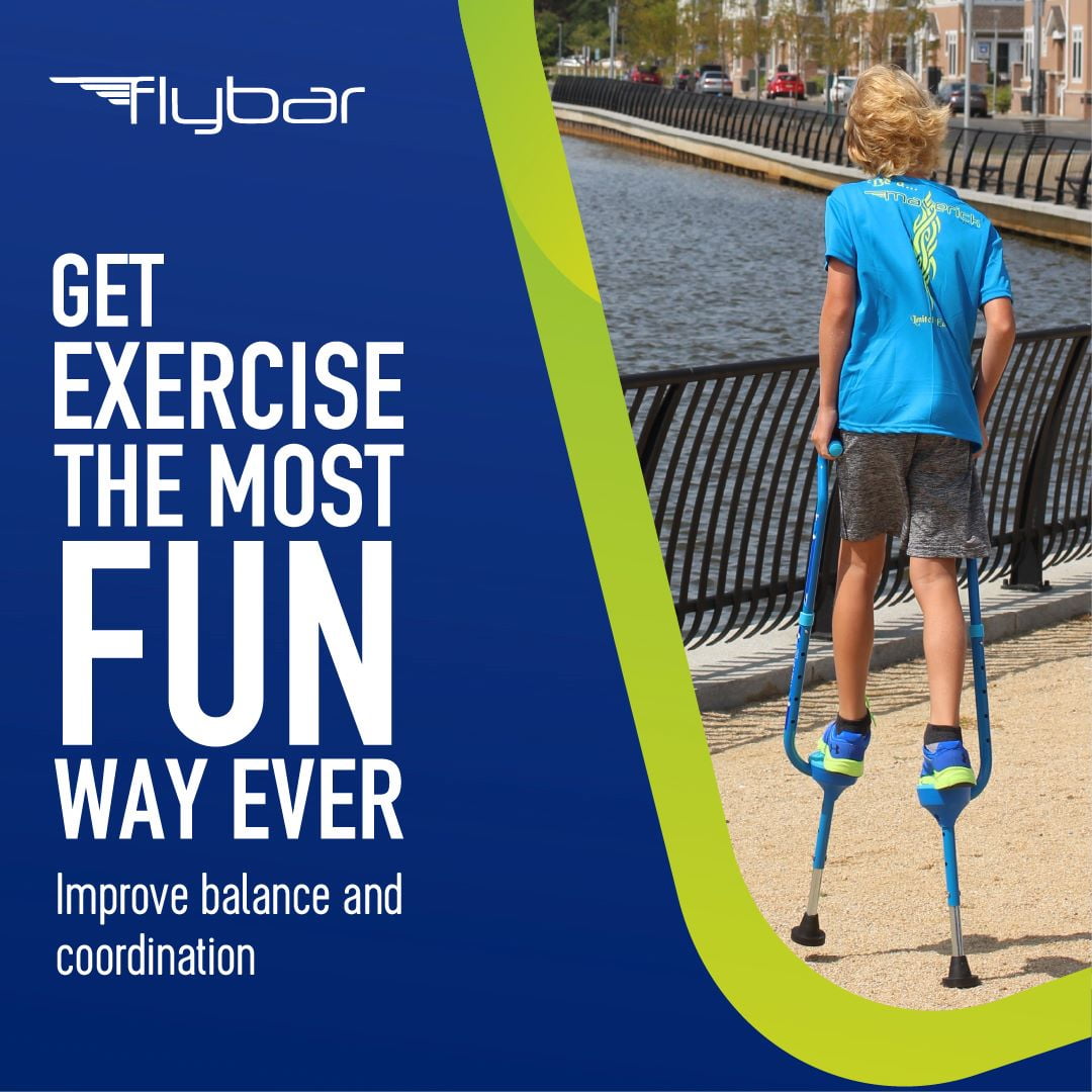 Flybar Maverick Walking Stilts For Kids (Small) ? Adjustable Height ? For Ages 5 & Up, Up to 190 Pounds BLUE - Image 4