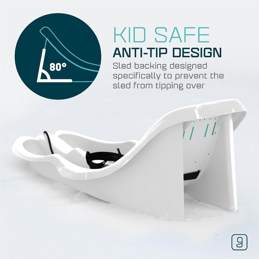 Gizmo Riders Baby Rider Ice-Blue Pull Snow Sled for Toddlers, 55 lbs, Ages 6 Months + - Image 3