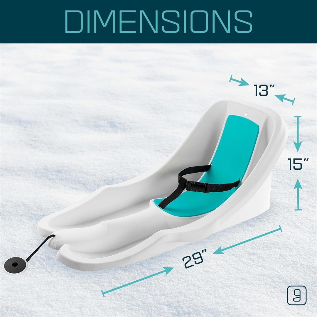 Gizmo Riders Baby Rider Ice-Blue Pull Snow Sled for Toddlers, 55 lbs, Ages 6 Months + - Image 4