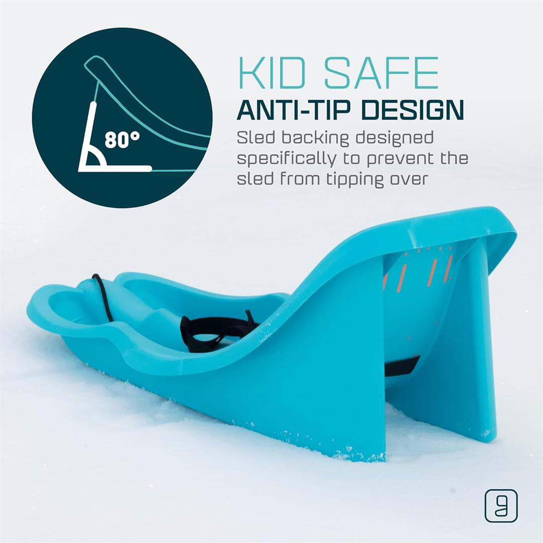 Gizmo Riders Baby Rider Mint Orange Pull Snow Sled for Toddlers, 55 lbs , Ages 6 Months+ - Image 2