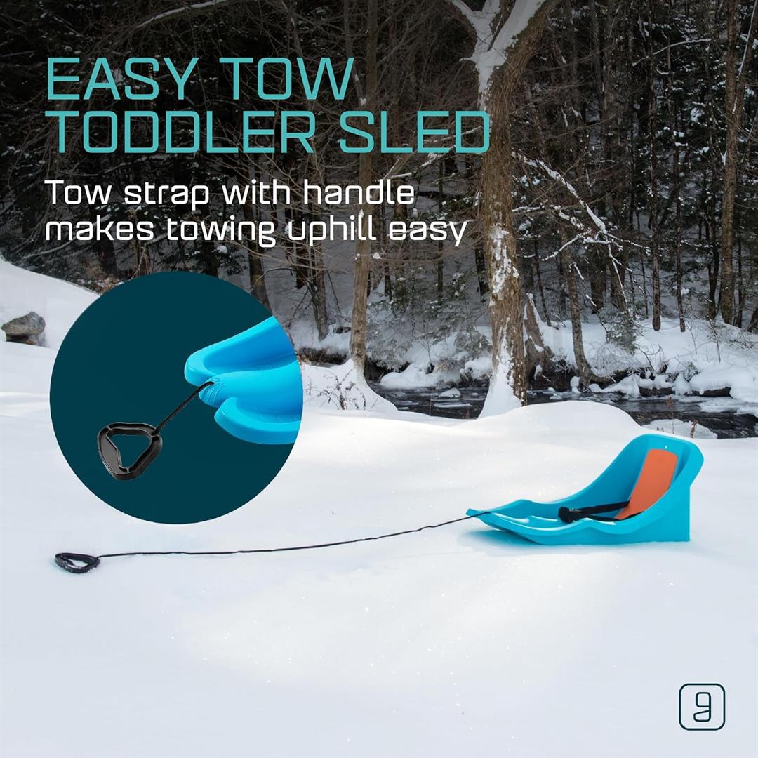 Gizmo Riders Baby Rider Mint Orange Pull Snow Sled for Toddlers, 55 lbs , Ages 6 Months+ - Image 3