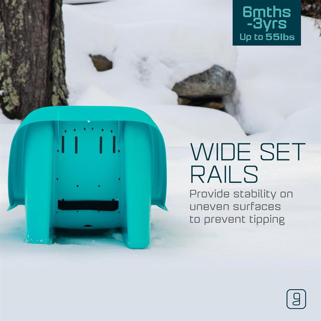Gizmo Riders Baby Rider Mint Orange Pull Snow Sled for Toddlers, 55 lbs , Ages 6 Months+ - Image 5