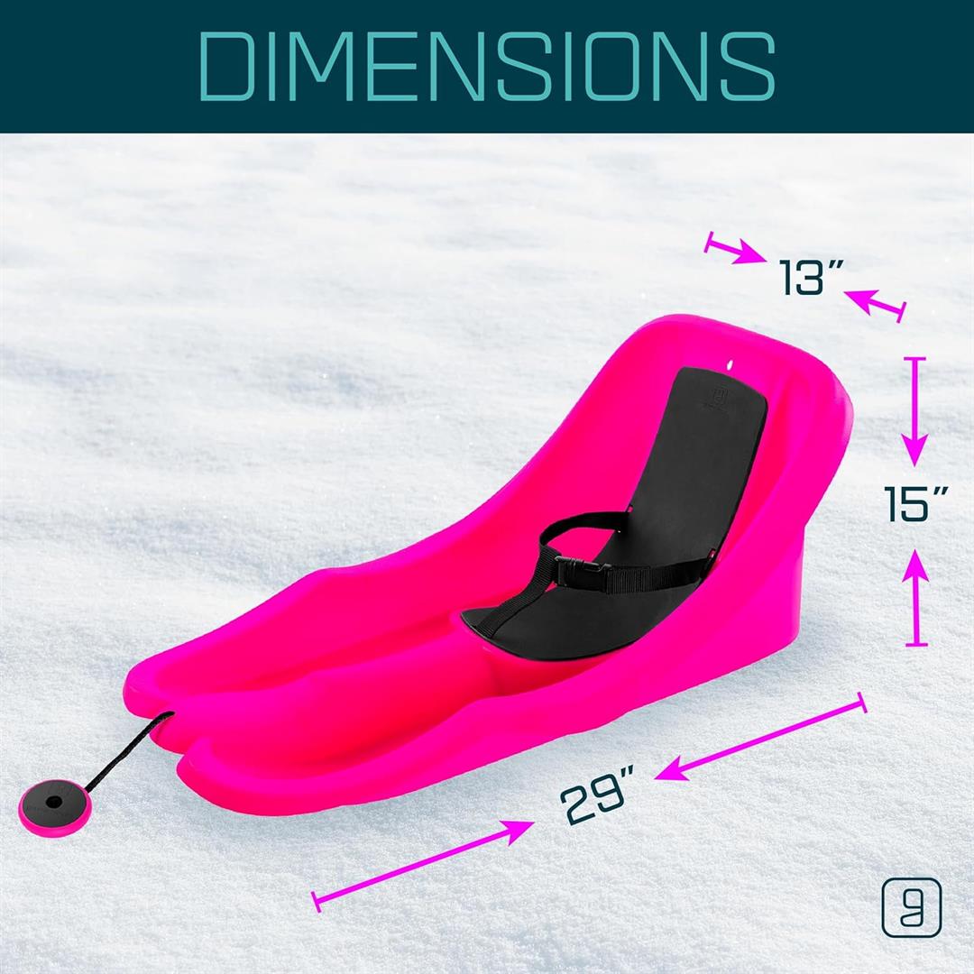 Gizmo Riders Baby Rider Monster Pink Pull Snow Sled for Toddlers, 55 lbs , Ages 6 Months+ - Image 2